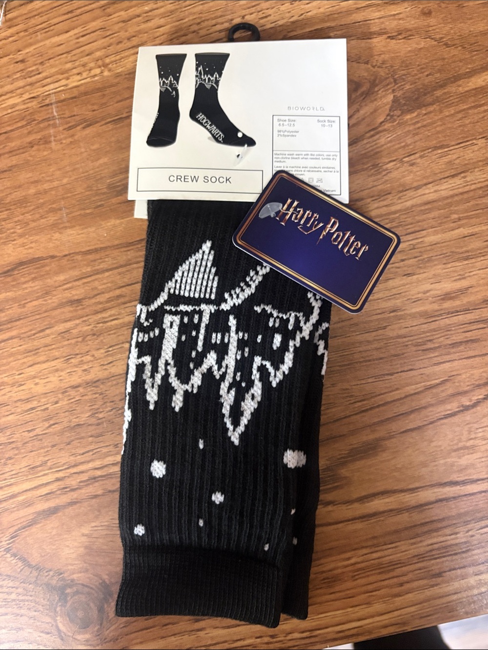 5/$10 Harry Potter Black & White Crew Socks